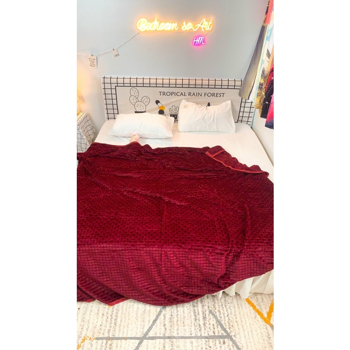Chăn lông tuyết BLANKET POMPON new 2021 siêu mềm mịn