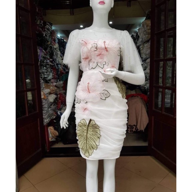 ẢNH TỰ CHỤP/KÈM VIDEO - Đầm body dự tiệc kết hoa ren nổi ( Có size M, L đến 58kg ) | BigBuy360 - bigbuy360.vn