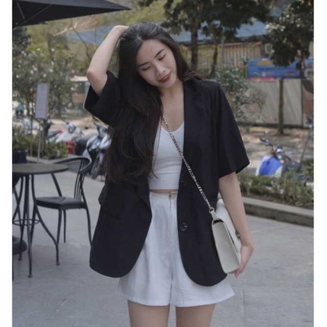 Áo Blazer ngắn tay thời trang Hàn Quốc dễ phối đồ Ulzzang Style Aoblazercoctay6087