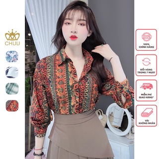 Áo sơ mi nữ tay dài lụa mango mềm mượt chuu a8069