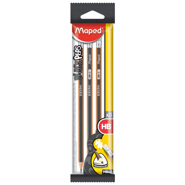 Vỉ 3 Bút Chì Gỗ HB Maped 851711