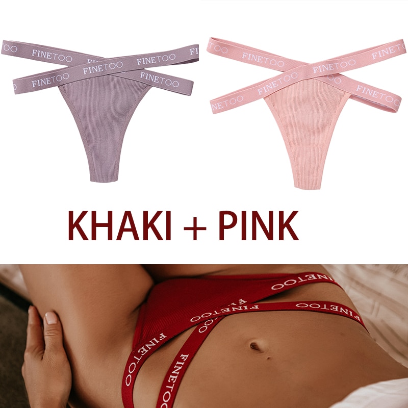 Set 2 quần lót cotton lọt khe CUTEBYTE đan dây chéo thời trang gợi cảm cho nữ M-XL