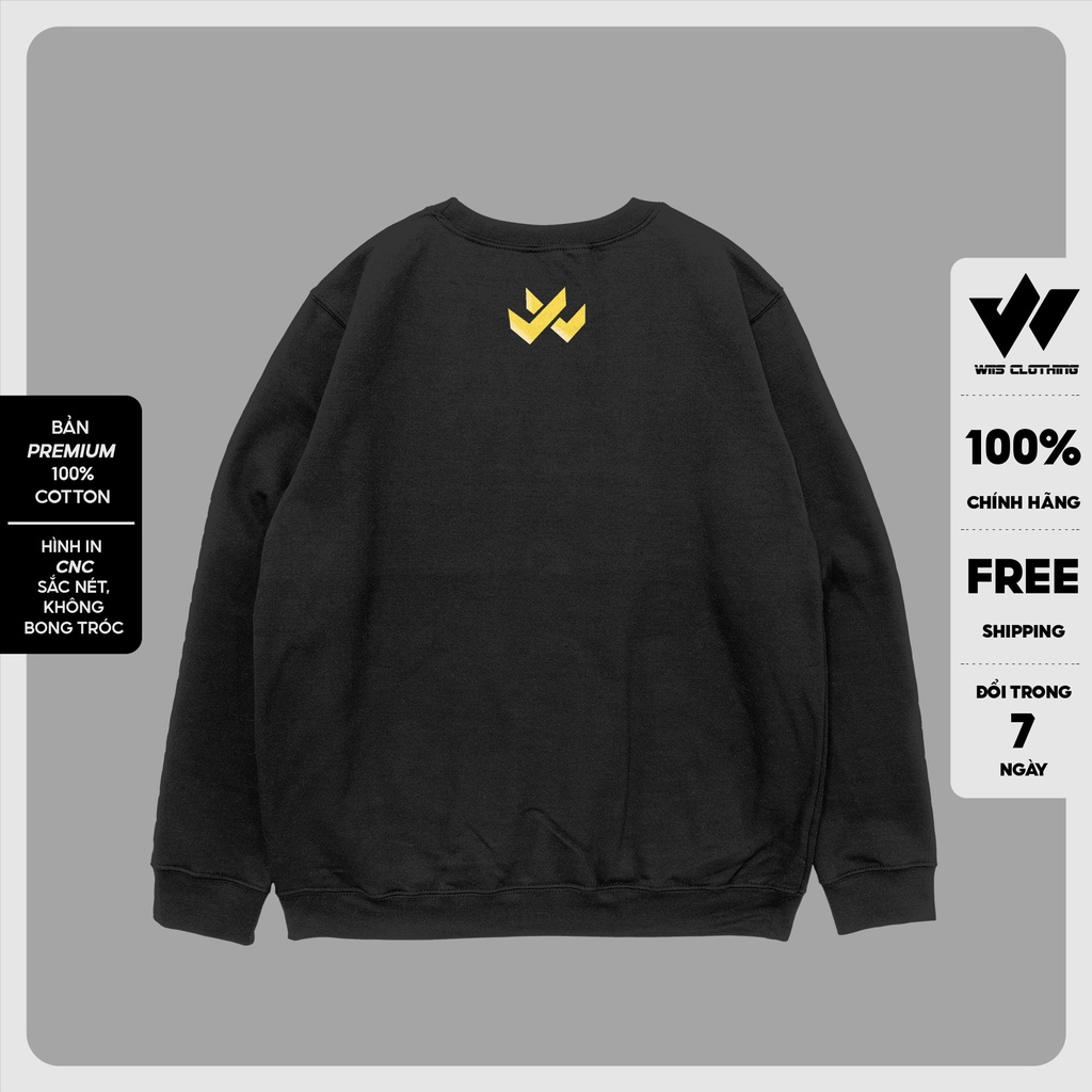 Áo sweater form rộng WIIS unisex Rolling oversize tay dài thời trang nam nữ ulzzang