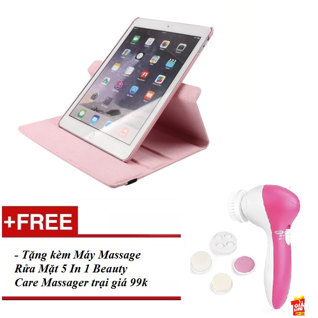 Bao da xoay 360 độ dành cho iPad Mini 123/ Mini 4/ Air/ Air 2/ 234/ 2017/ 2018 - Tặng kèm máy Massage rửa mặt 5 trong 1