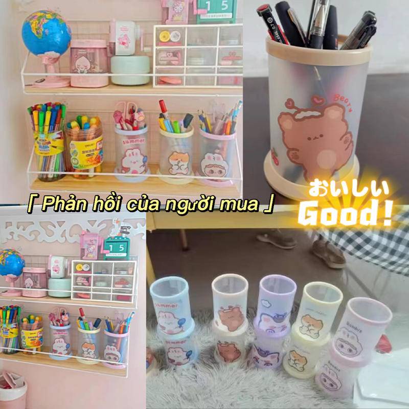 ⭐ iLado ⭐ Hộp bút trong suốt Ống đựng bút thùng đựng hàng chủ đề hoạt hình hộp văn phòng phẩm hộp đựng bút trong s hộp bút trong kệ văn phòng phẩm để bàn kệ đựng văn phòng phẩm hộp nhựa đựng