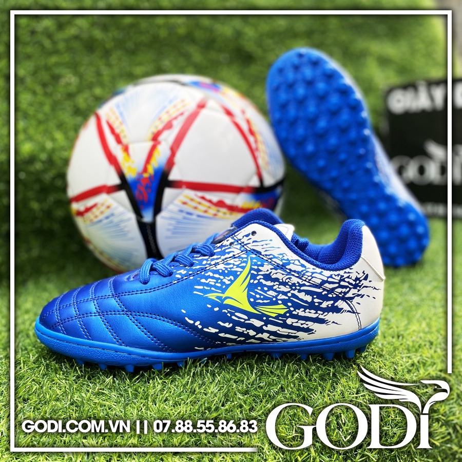 Giày đá banh màu xanh size lớn, có size 44, size 45 - Giày đinh đá bóng sân cỏ nhân tạo chất lượng cao, siêu bền - Godi