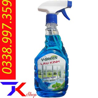 Nước lau kính V-GREEN sắc biển xanh 500ml