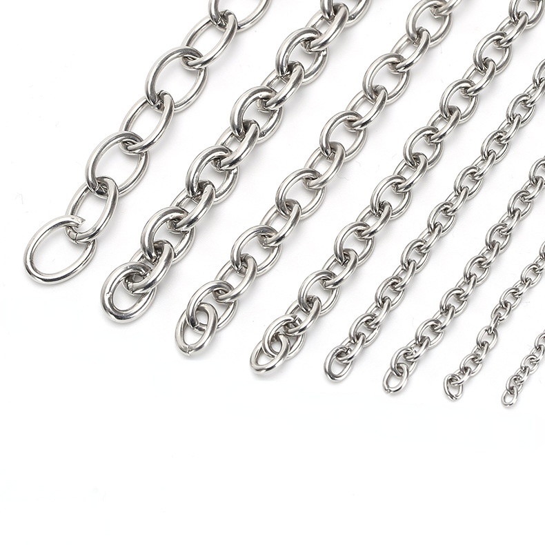 10m / gói Thép không gỉ O-Chain Hàn Tròn Chữ Thập Vòng Cổ Xương Đòn Phù Hợp Với Vòng Cổ DIY Trang Sức Có Dây Xích