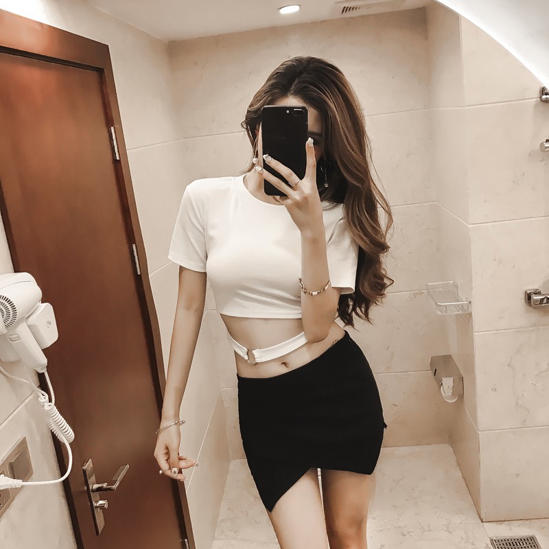 ÁO THUN CROTOP NỊT EO ULZZANG CÁ TÍNH THỜI TRANG NỮ | BigBuy360 - bigbuy360.vn