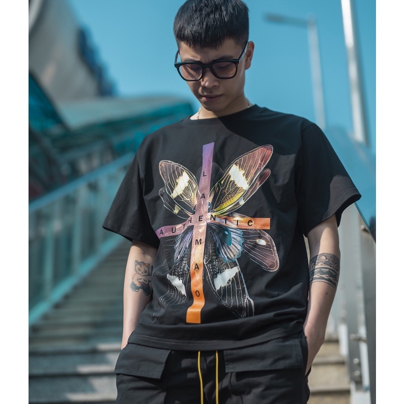 Áo thun local brand LAEMAO, form rộng chất cotton họa tiết INSETC ILLUSION