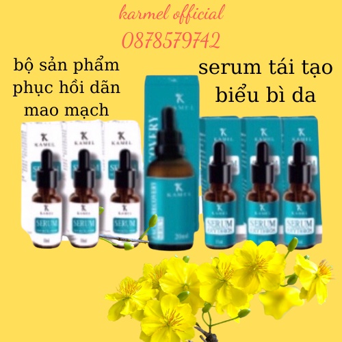 kamel bộ sản phẩm phục hồi da giãn mao mạch và serum tái tạo biểu bì skin Recreation