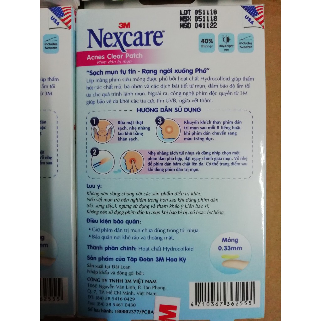 Miếng Dán Mụn Nexcare 3M Hộp 30 Miếng
