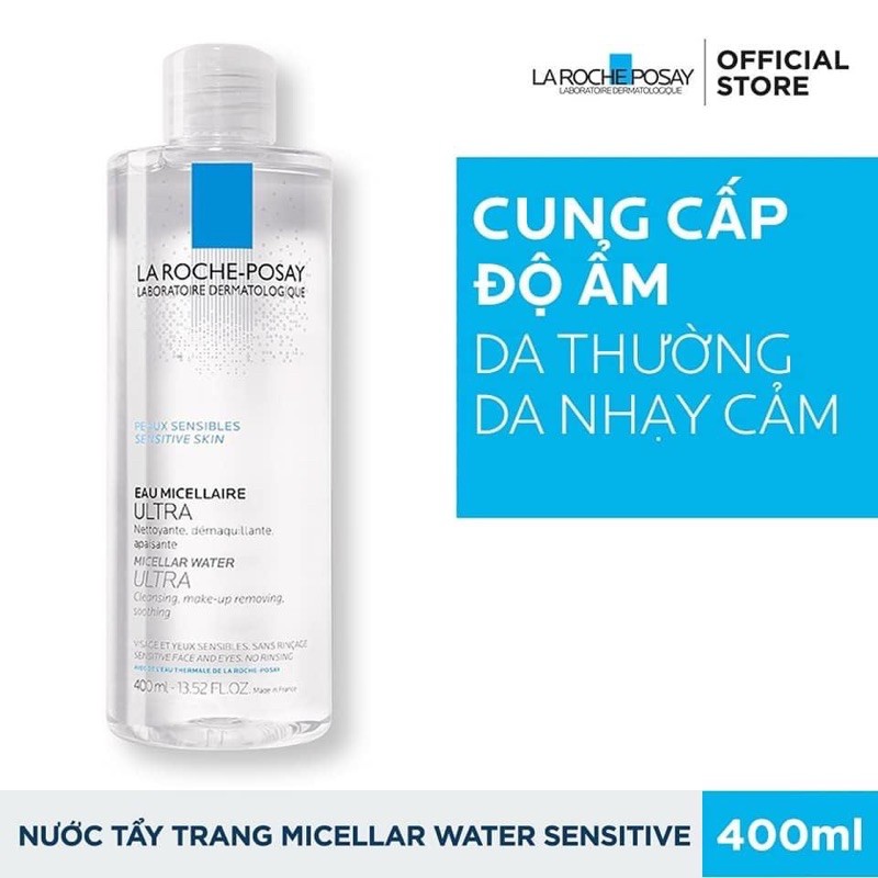 NƯỚC TẨY TRANG LAROCHE POSAY 400ML cho da nhạy cảm,hỗn hợp