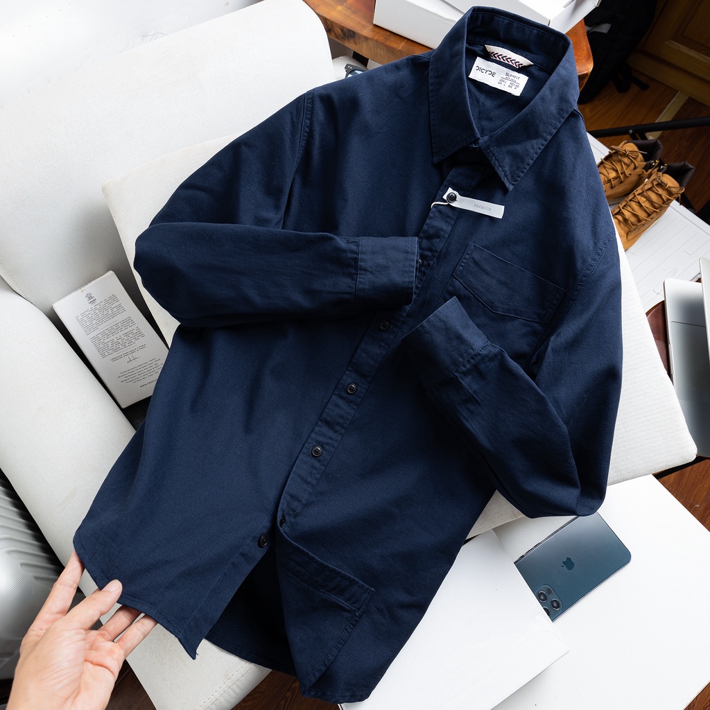 Áo sơ mi nam kaki tay dài form rộng  DICYDE AV.D.Z.07 cao cấp