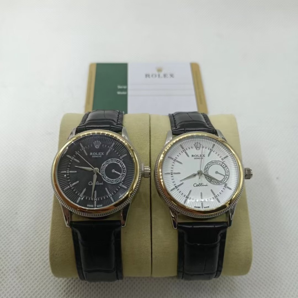 Rolex Đồng Hồ Đeo Tay Thạch Anh Tròn Bằng Thép Silica gel Chống Nước Cổ Điển Sang Trọng Cá Tính Cho Cặp Đôi Xu Hướng Thời Thượng