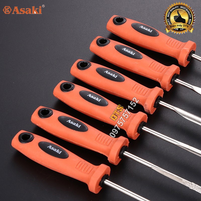 Bộ dũa kim cương mài kim loại đa năng Asaki, bộ 6 giũa mài cao cấp thép carbon T2 chống mài mòn, dũa kim loại mini
