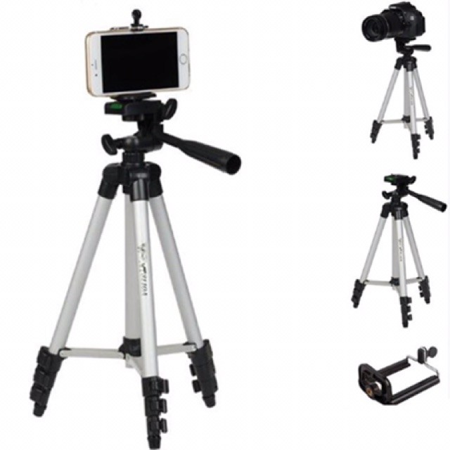 Gậy TRIPOD 3 chân kéo dài làm giá đỡ điện thoại( mua 2 tặng thêm 1 ốp)