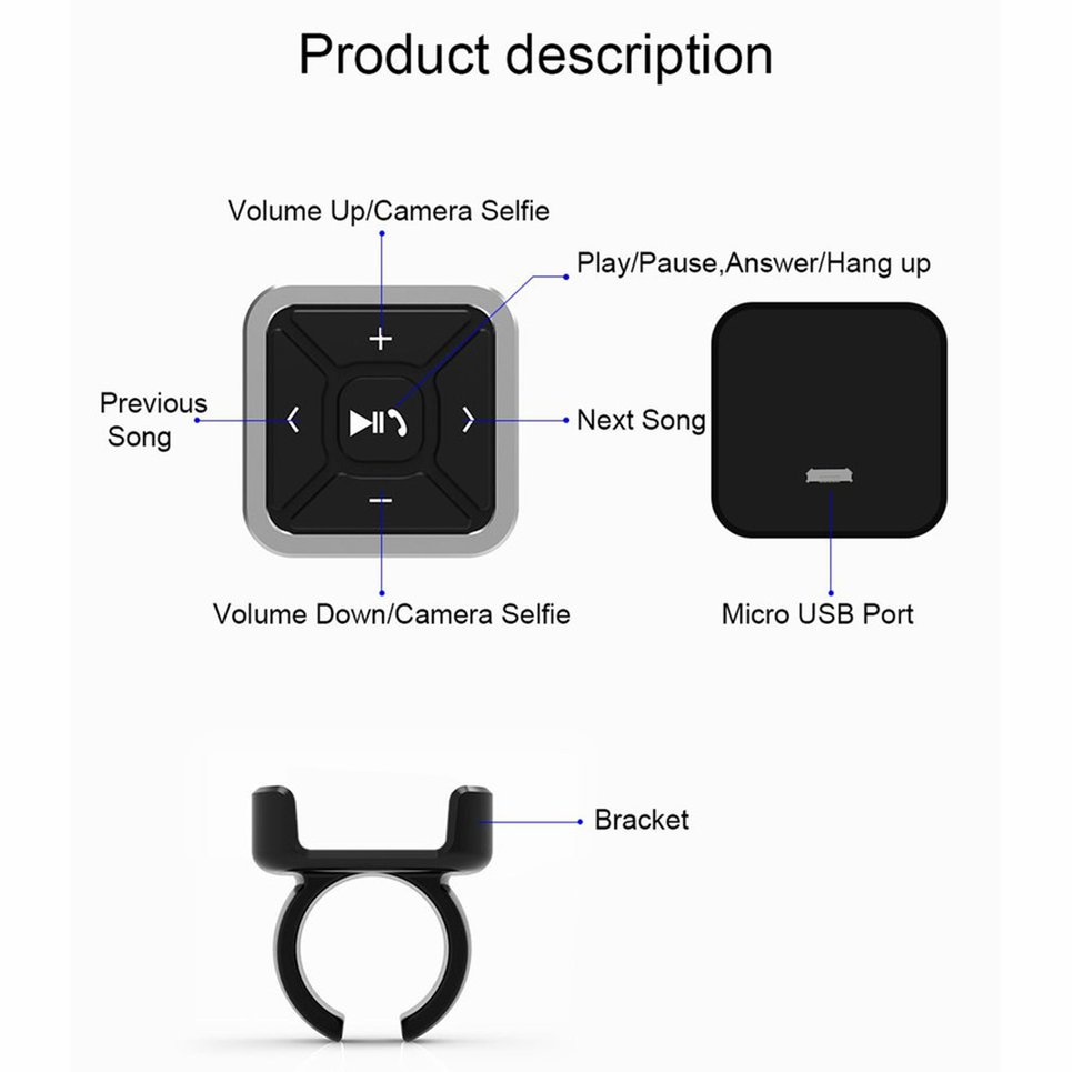 Multifunctional Wireless Button Controller For Car And Bicycle Steering Wheel