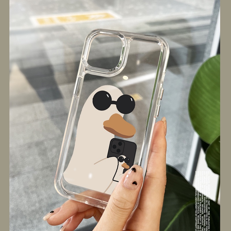 Ốp Điện Thoại tpu Mềm Hình Vịt Đeo Kính Râm Cho iphone 6s 7 8 plus x xs xr 11 12 13 14 15 max pro