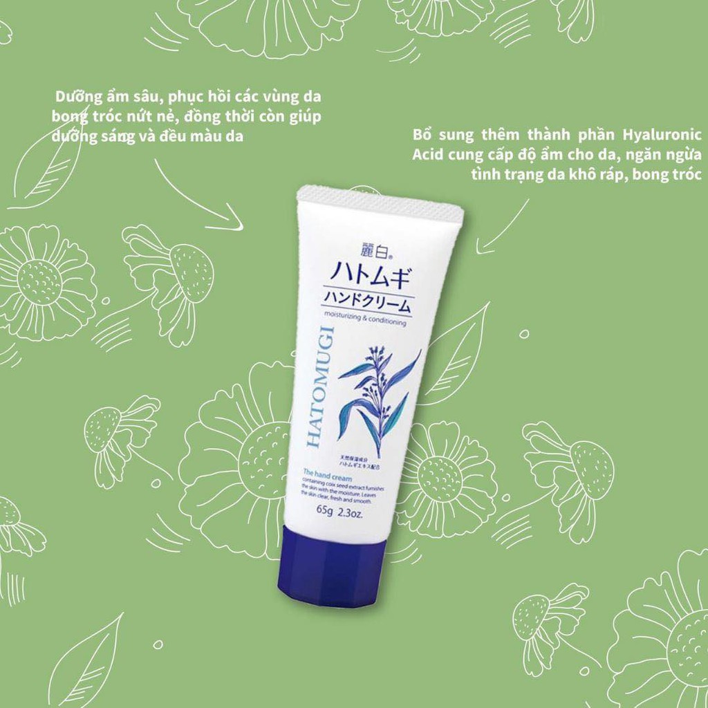 Kem Dưỡng Da Tay Hatomugi Moisturizing The Hand Cream 65g - Kem tay Hatomugi ý dĩ