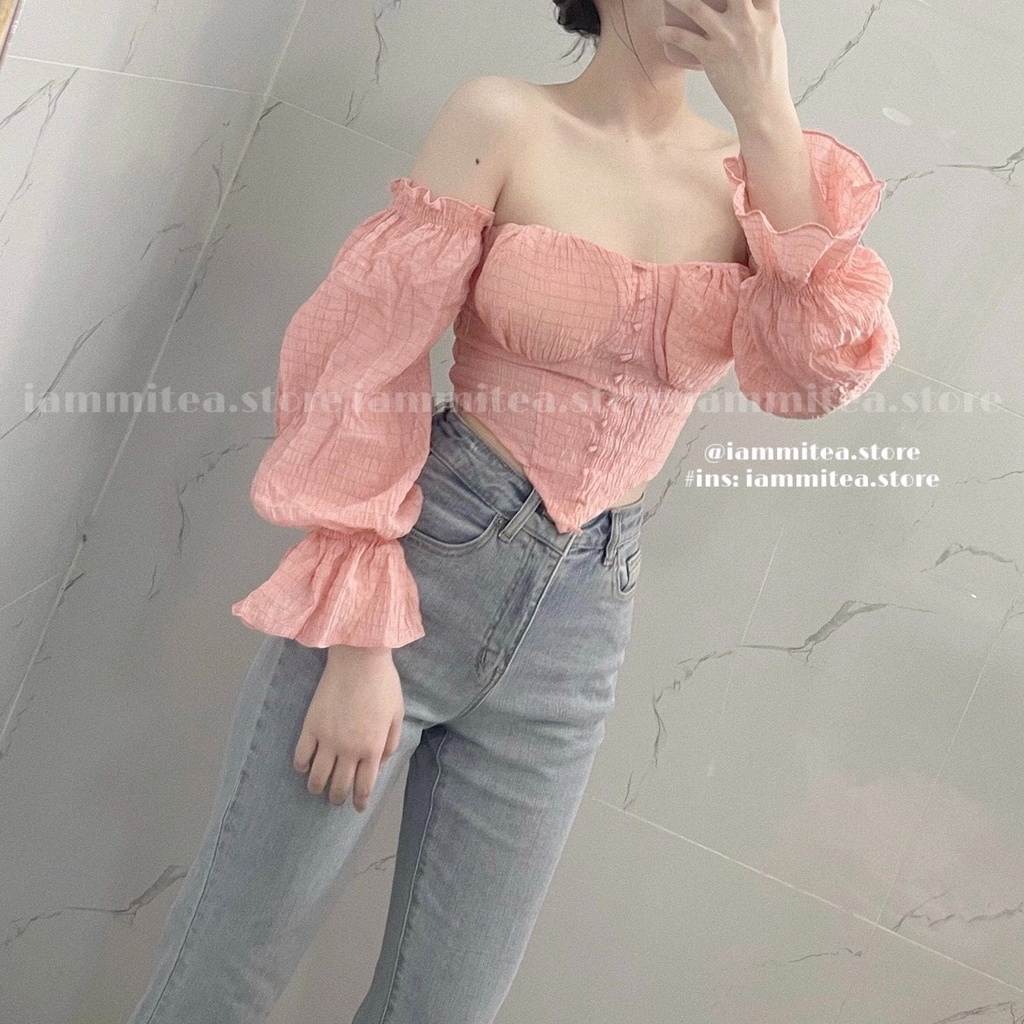 Lussie Top - Áo trễ vai khuyết eo cách điệu kiểu mới