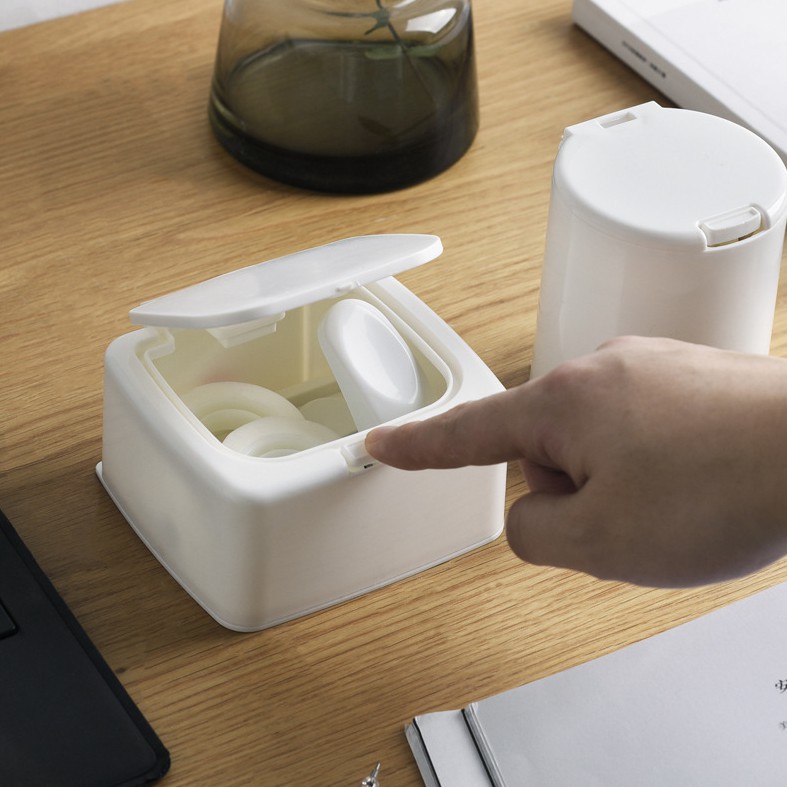 Hộp Nhựa Nhỏ Đựng Tăm Bông Chống Bụi Thiết Kế Tiện Dụng