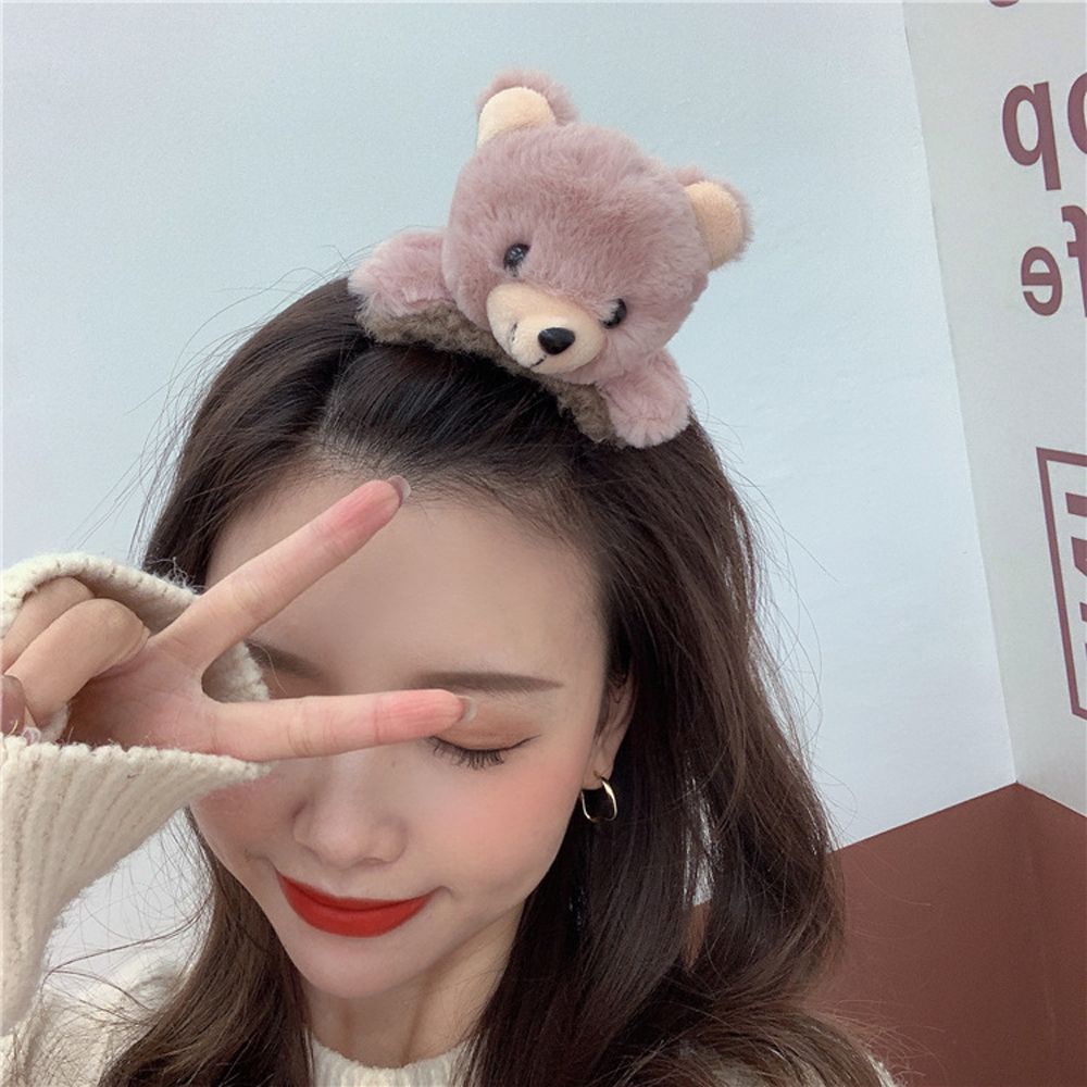 Dây buộc tóc hình gấu bông cỡ lớn dễ thương phong cách Hàn Quốc cho nữ