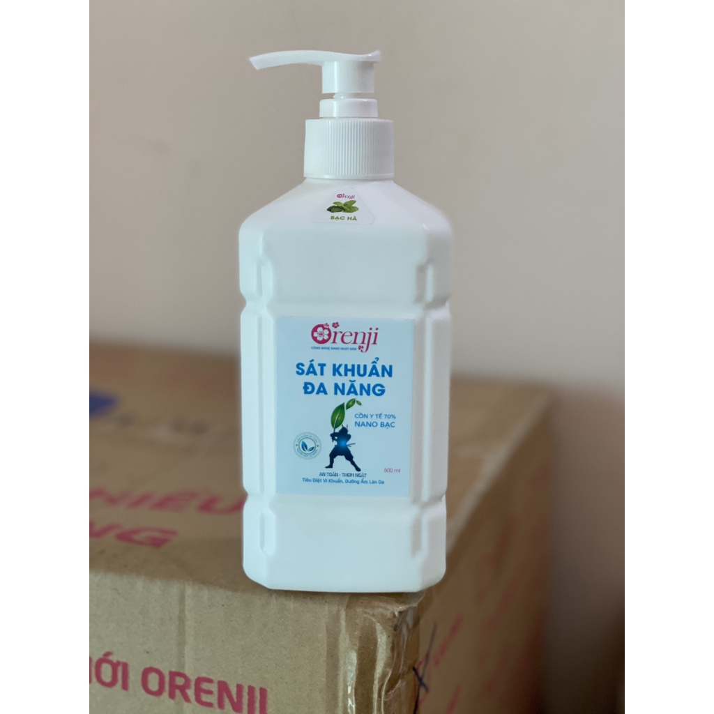 Dung dịch Rửa tay, sát khuẩn đa năng - cồn 70 độ, nano bạc hương thơm tinh dầu tự nhiên Quế/Bạc Hà/Hoa Hồng chai 500ml | BigBuy360 - bigbuy360.vn