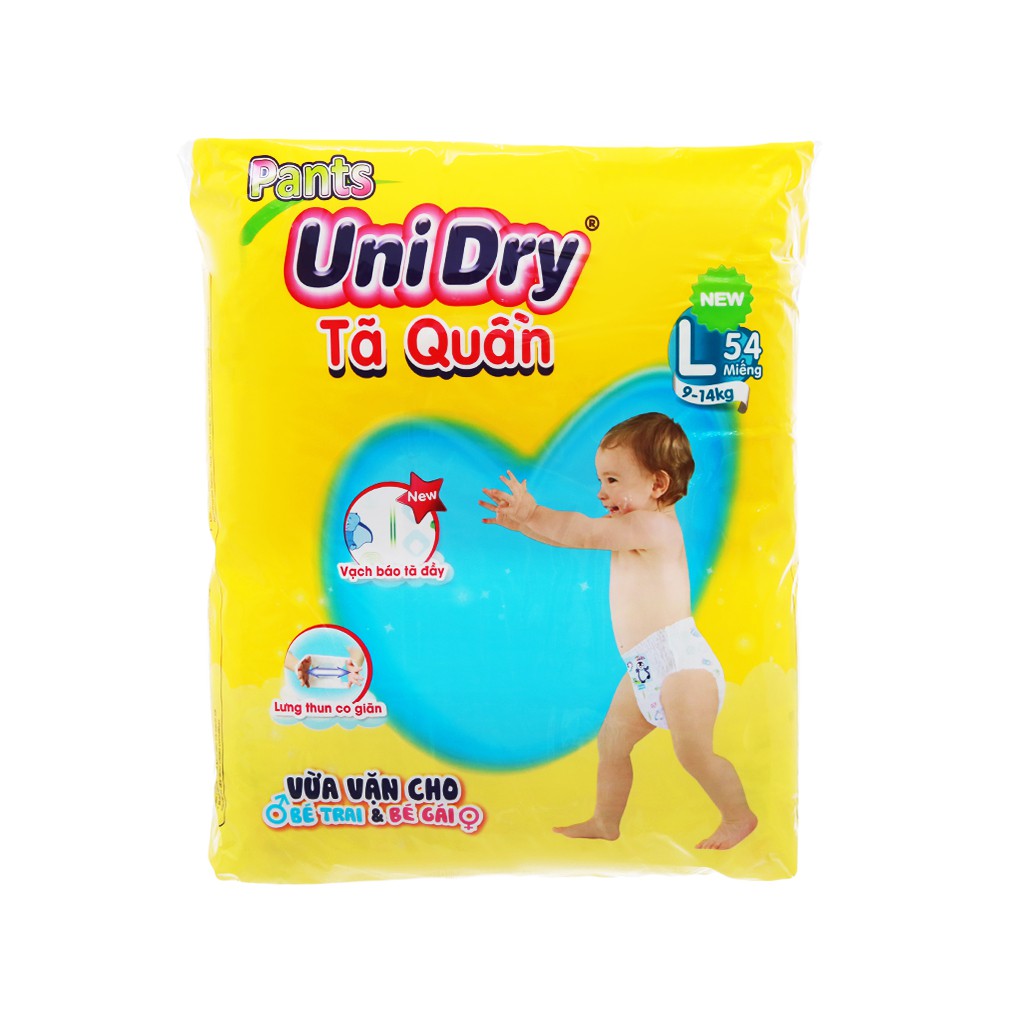 Tã quần Unidry size L 54 miếng (cho bé 9 - 14kg)