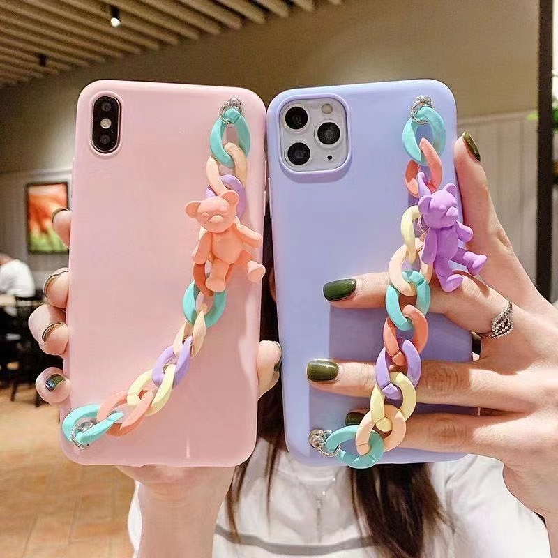 Ốp Điện Thoại Màu Cầu Vồng Có Dây Đeo Tay Cho vivo 1808 1811 1820 1812 1807 1817 1801 1819 1806 1818