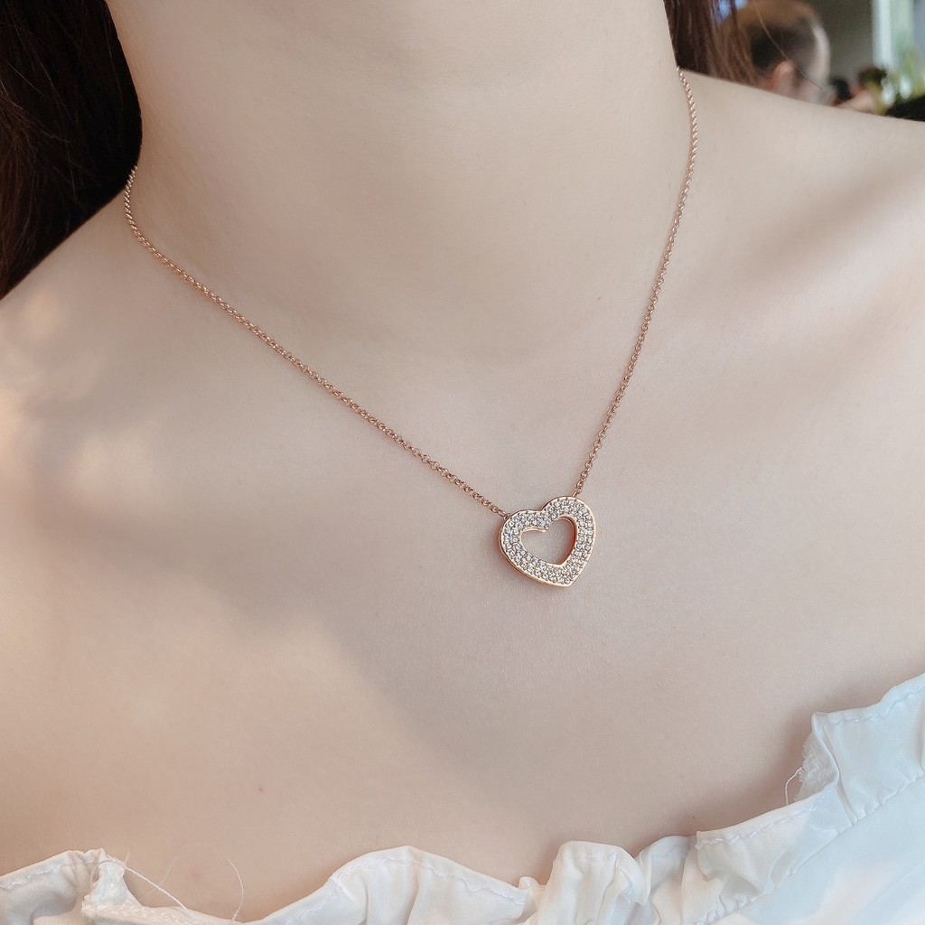 [CHÍNH HÃNG] Dây Chuyền Swarovski Admiration Heart Necklace, White, Rose-Gold Tone Plated