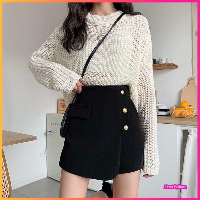 Quần giả váy cạp cao khuy lệch Ulzzang | BigBuy360 - bigbuy360.vn