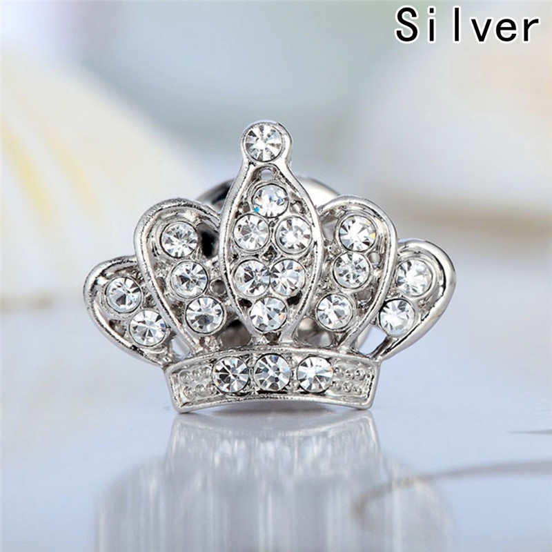 Ghim Cài Áo Hình Vương Miện Đính Đá Nhân Tạo Thời Trang Dành Cho Nữ