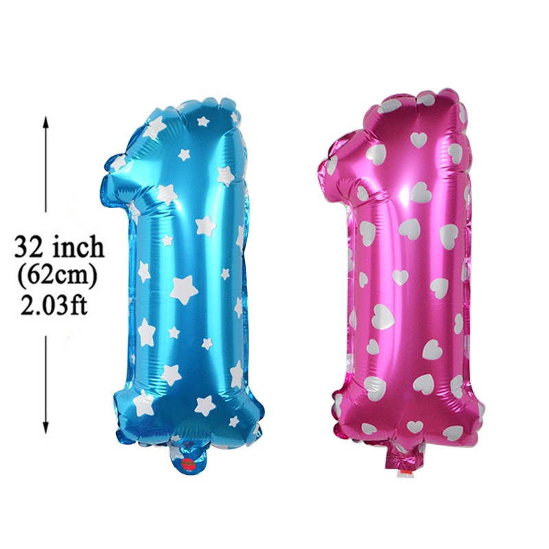 Set 5 Bong Bóng Lá Nhôm Hình Chữ Số 1 Tuổi Thọ 1 Dùng Trang Trí Tiệc Sinh Nhật