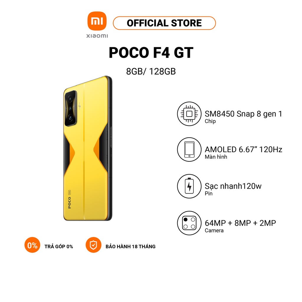 Điện thoại POCO F4 GT 8GB/128GB Snapdragon 8 Gen1-8GB/12GB-120w Charge