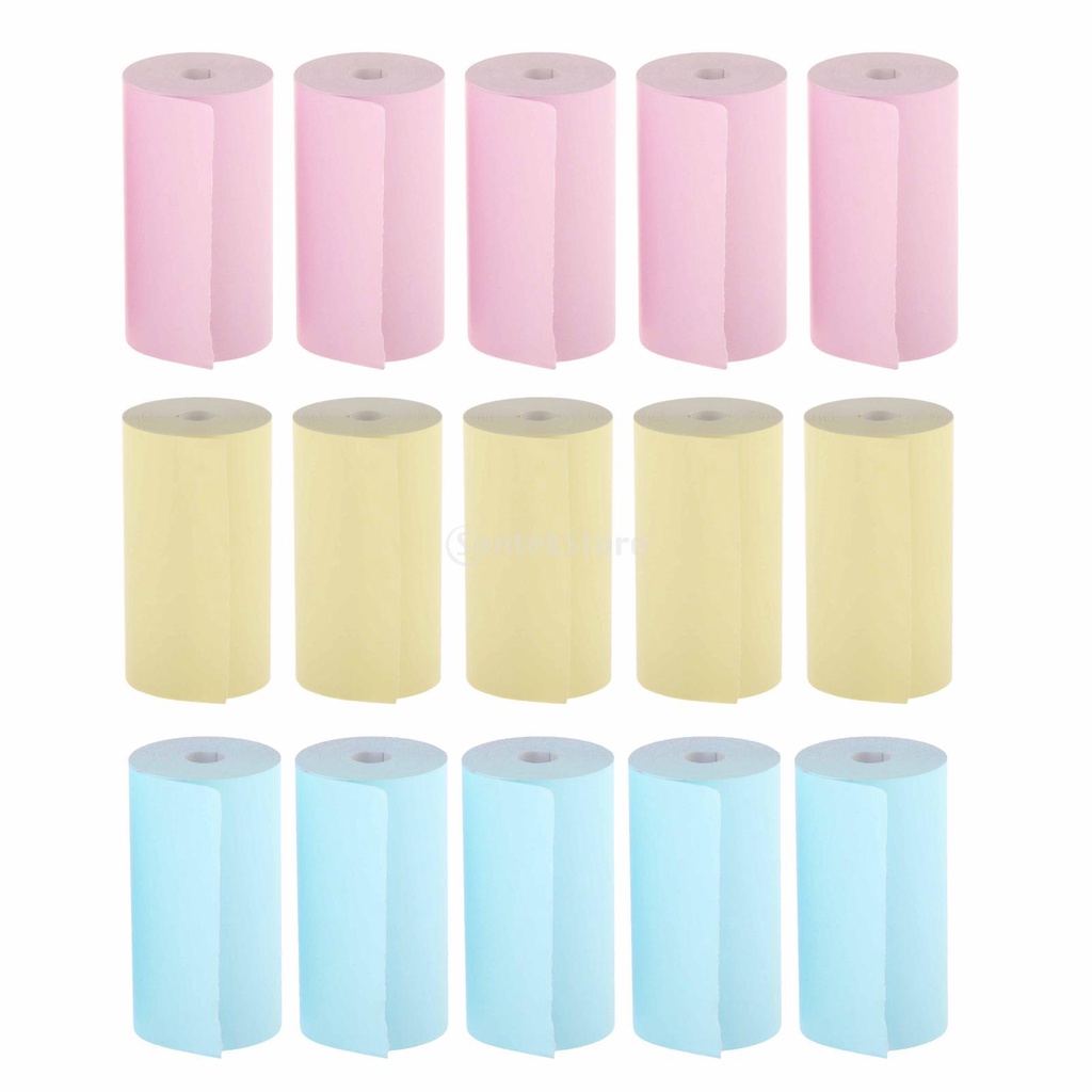 Bộ 5 Giấy In Nhiệt Mini 57x30mm Không Dính 3 Màu Tùy Chọn