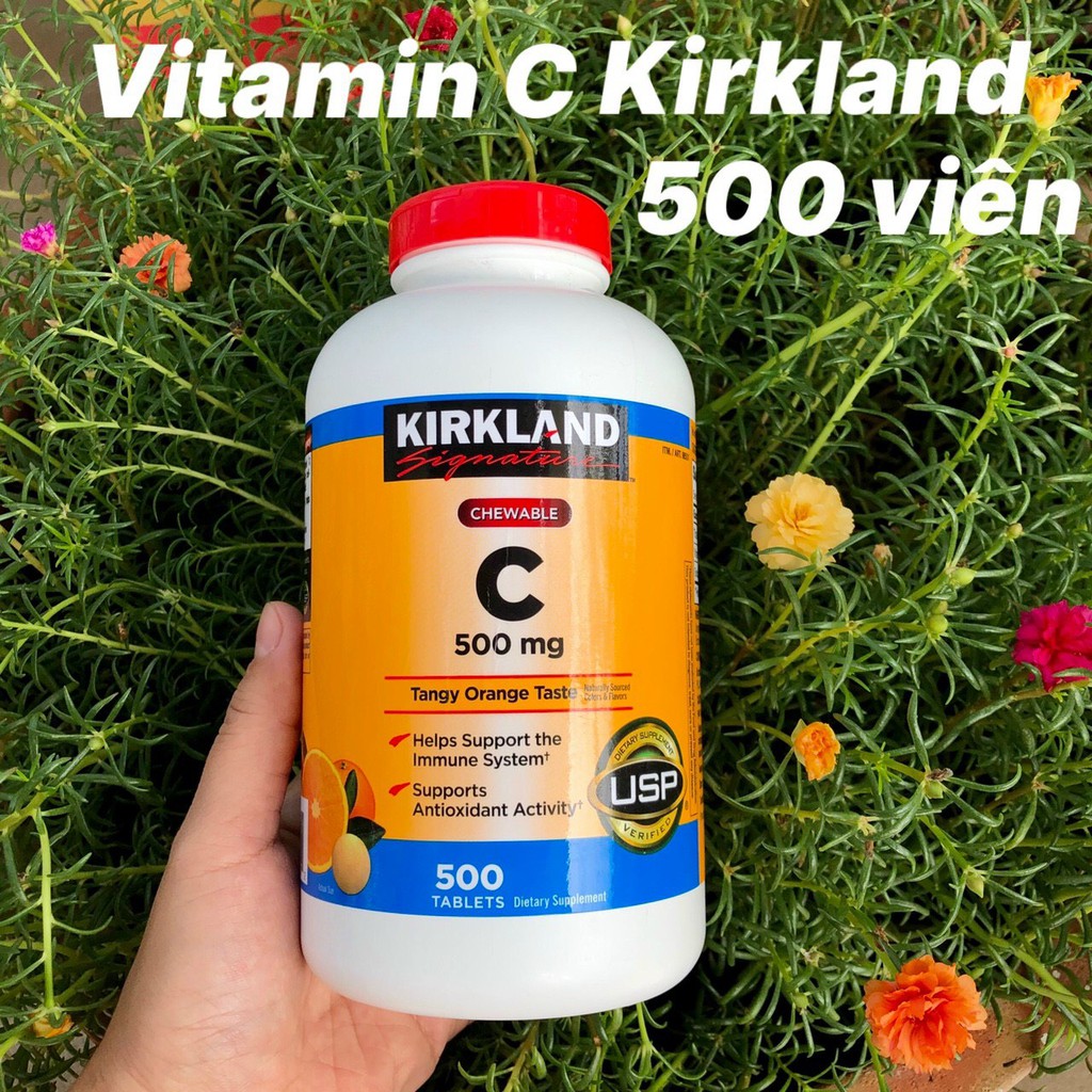 ❤️ [Quận 3] Viên Ngậm Kirkland C 500mg 500 Viên Mỹ Hương Vị Cam [Date 2024]