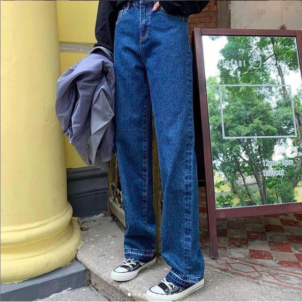 [BIGSIZE 50-120kg, S-5xl] Quần jean cho người mập béo kiểu dáng ống suông rộng thả lai basic cực trend có size đại