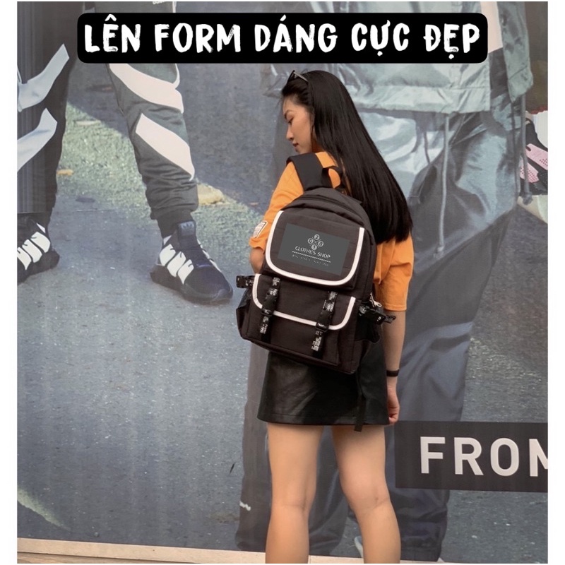 Balo Laptop Backpack 2810 Clothes Shop Balo Đi Học Đi Chơi Cao Cấp Chất Vải Canvas Dày Phong Cách Ulzzang Unisex