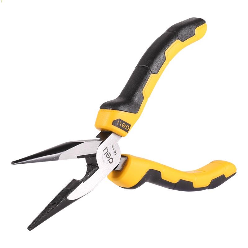 Kìm Mũi Nhọn 6-8 Inch Deli Cao Cấp Chính Hãng - Chất Liệu Thép Cacbon Siêu Bền - Tay Cầm Chống Trượt - EDL2106 .