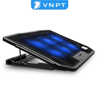 ✔️ Đế Tản Nhiệt Nuoxi H9 Cho Laptop, Macbook Với 2 Cổng USB 6 Cánh Quạt Tản Nhiệt Êm Ái.