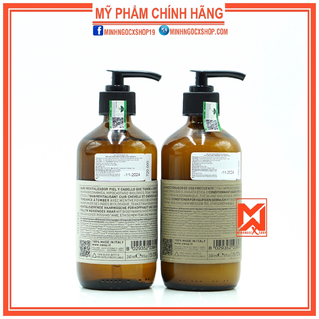 Dầu gội chống rụng kích mọc tóc và dầu xả hàng ngày OWAY 240ml chính hãng