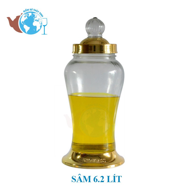 Bình thủy tinh VIỆT NAM 6.2 lít ngâm rượu nhân sâm có van và không van