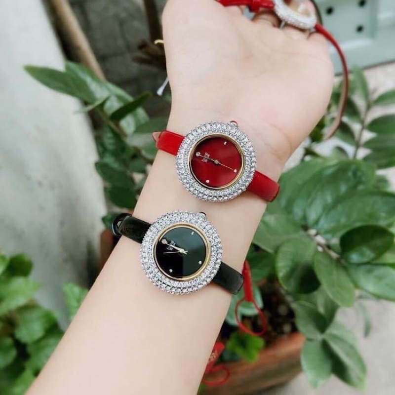 Đồng Hồ Nữ Burgi 195BU dây xanh tím than case 30mm