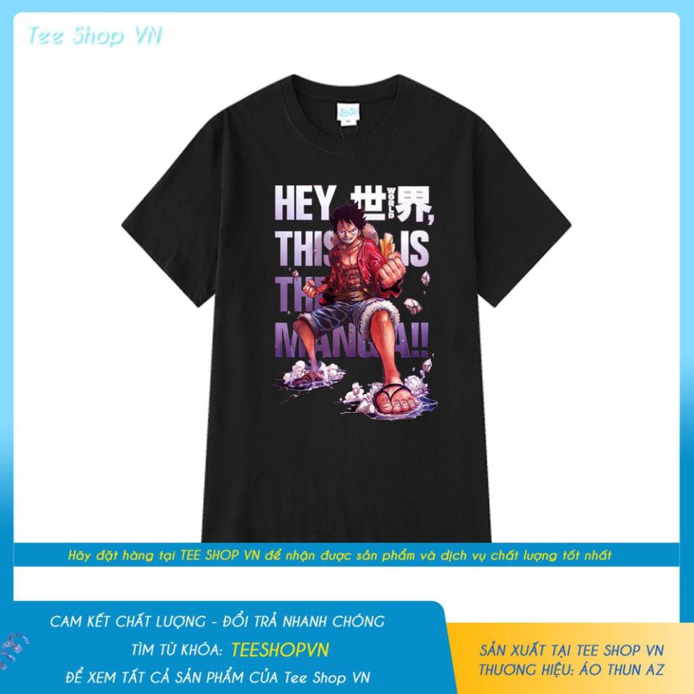 Áo phông One Piece Luffy màu đen siêu ngầu - Thun Cotton Có size trẻ em F2371 / áo cực chất