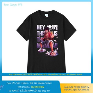 Áo phông One Piece Luffy màu đen siêu ngầu - Thun Cotton Có size trẻ em F2371 / áo cực chất