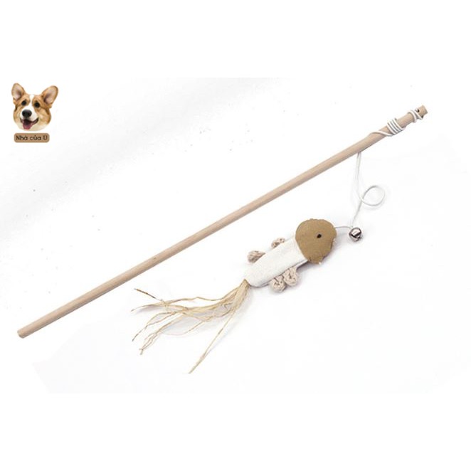 Đồ Chơi Cho Mèo - Cần Câu Mèo Bằng Gỗ