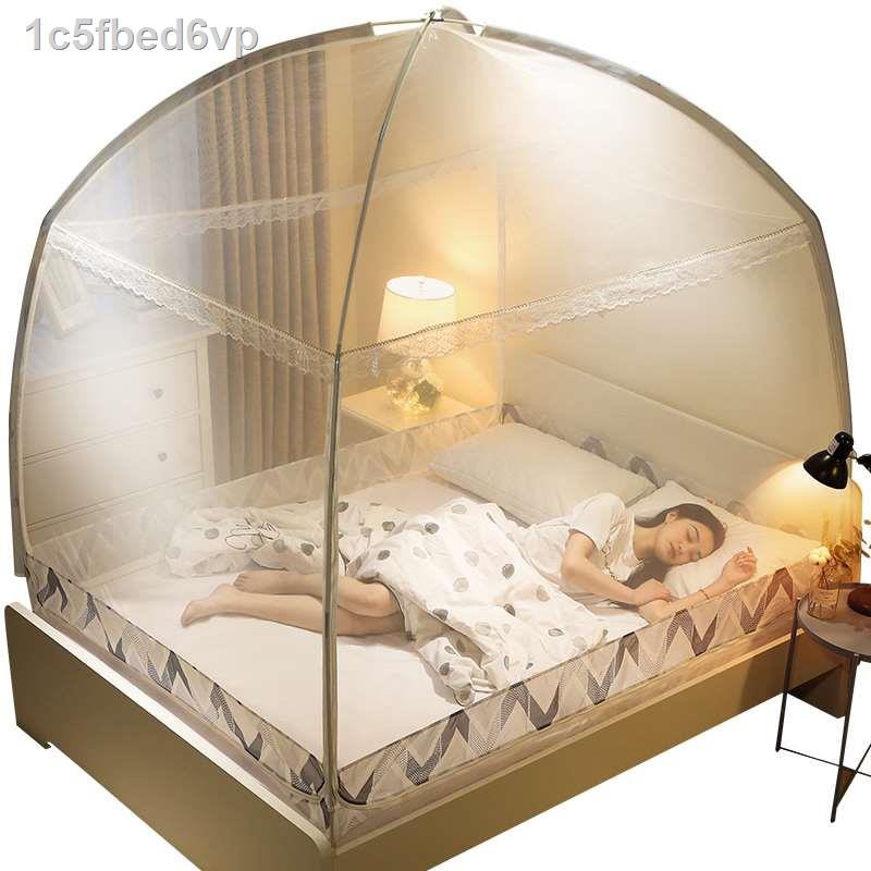 GaChăn◑✟Giá đỡ mùng đơn thời trang lưới gạc di động giường đôi trẻ em màn chống muỗi 2019 trọn gói mùa hè