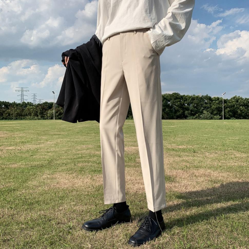 [Tiền Nào Của Đấy]Quần Vải Baggy Nam Màu Kem Vải Co Giãn Không Xù Phong Cách Hàn Quốc-V01 | BigBuy360 - bigbuy360.vn