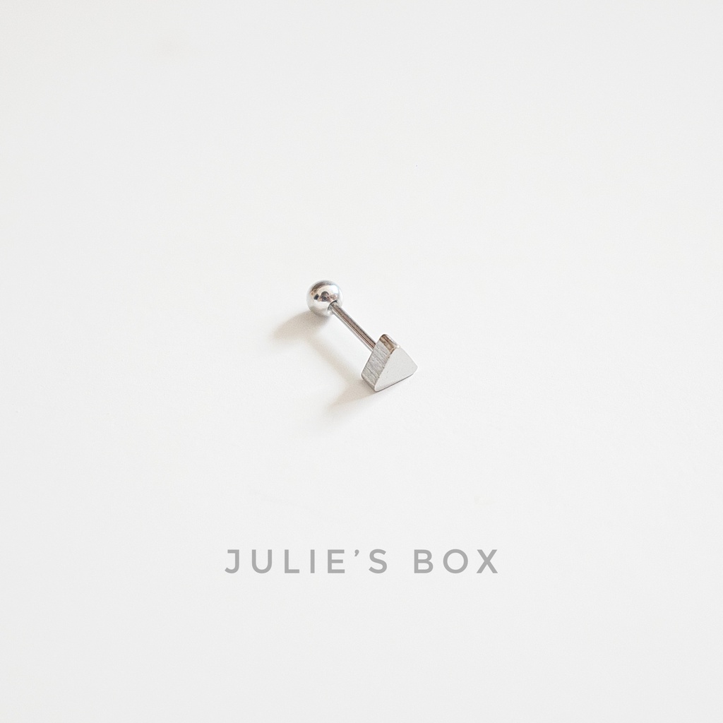 [1 Chiếc] Khuyên Tai Titan Unisex Hình Tam Giác Bi Tròn Không Gỉ Sét Không Ngứa Bông Tai Julies Box 66